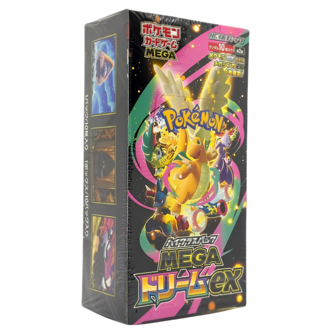 Pokémon Mega brave EX trading card game box with colorful design on a white background