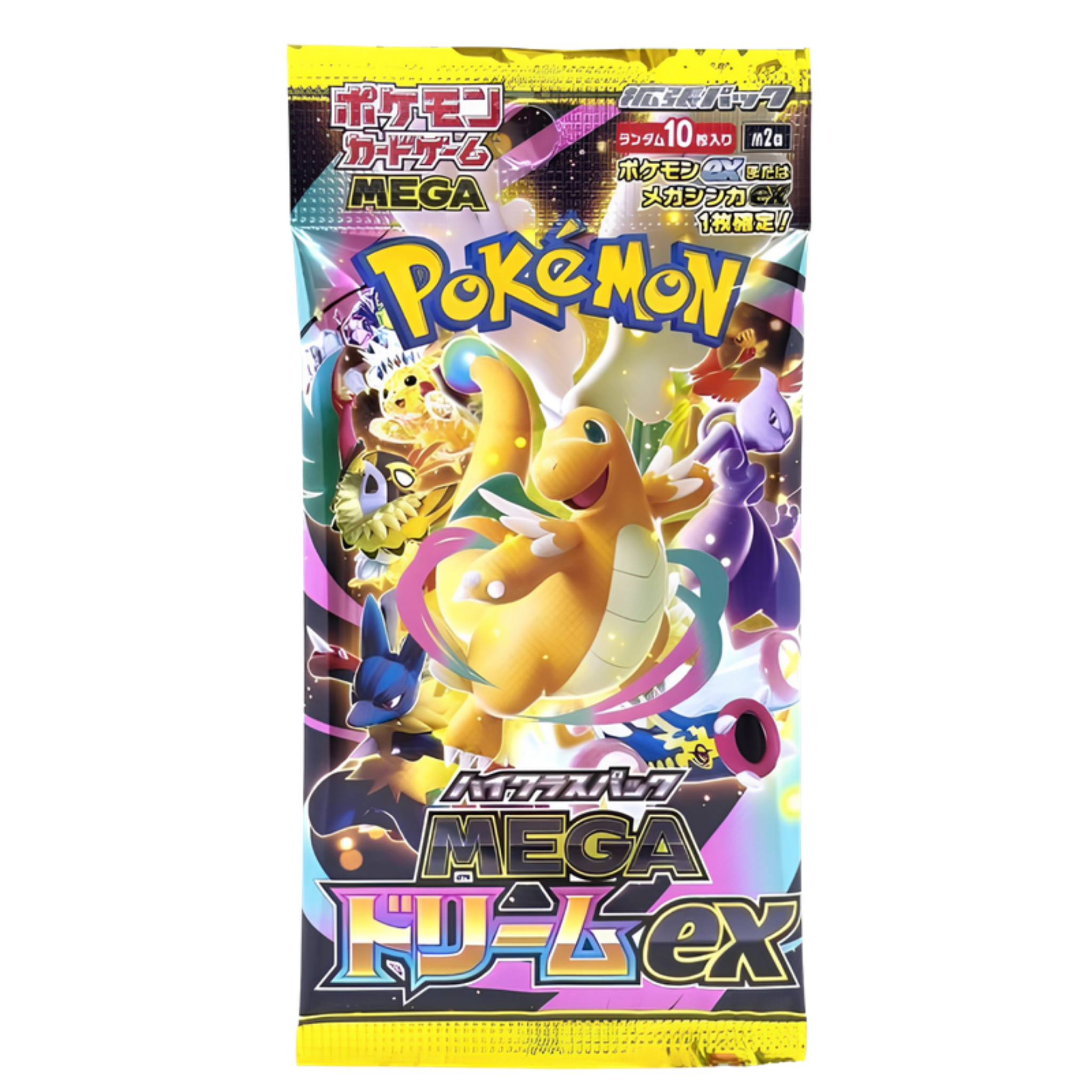Pokémon trading card game pack featuring Mega Dréam ex on a white background