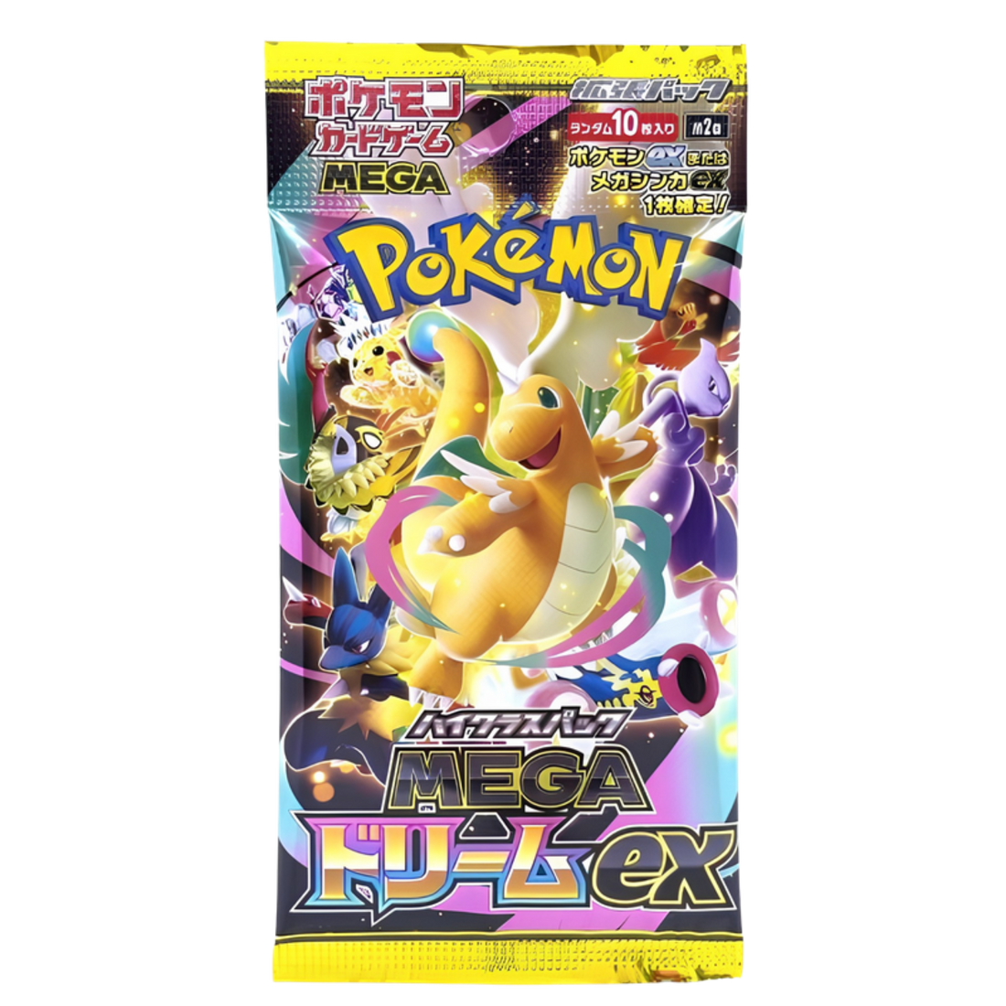 Pokémon trading card game pack featuring Mega Dréam ex on a white background