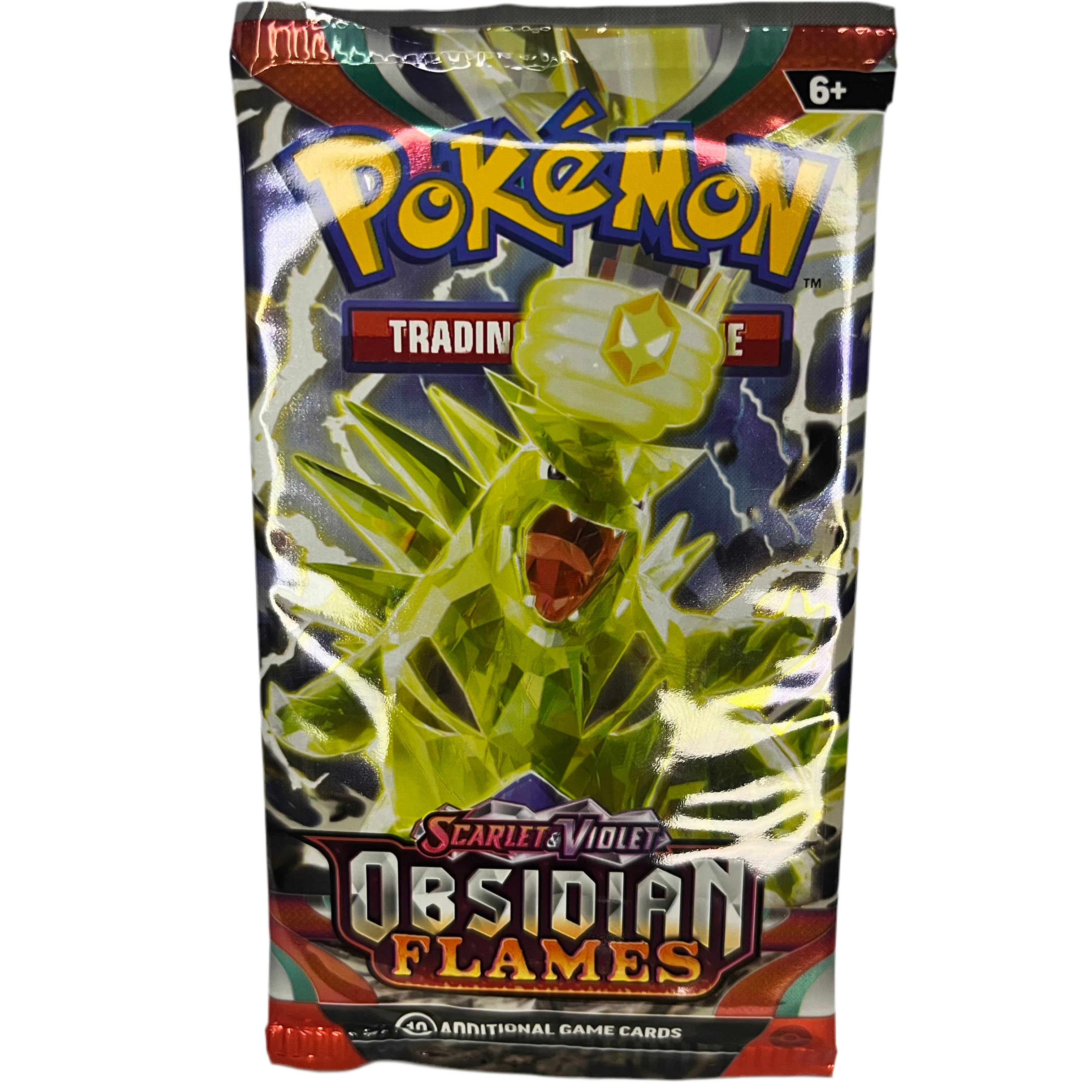Pokémon cards - scarlet and violet obsidian flames front view zoomed in with no background