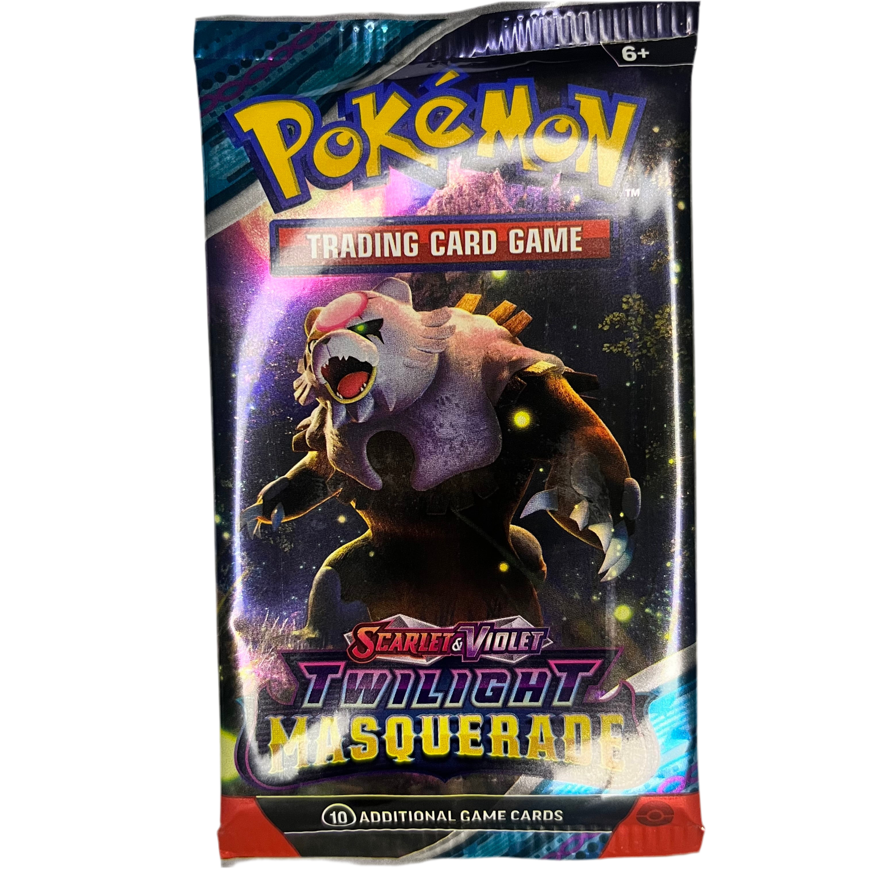 Pokémon cards TCG scarlet and violet booster pack twilight masquerade front view zoomed in no background